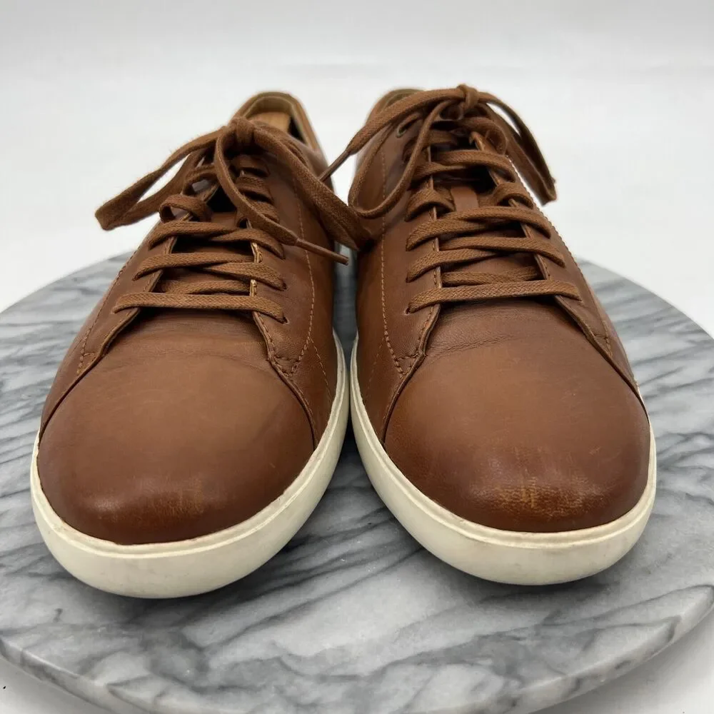 Cole‎ Haan Mens 9.5 Shoes Pecan Brown Leather Grand Crosscourt II Sneaker C26521